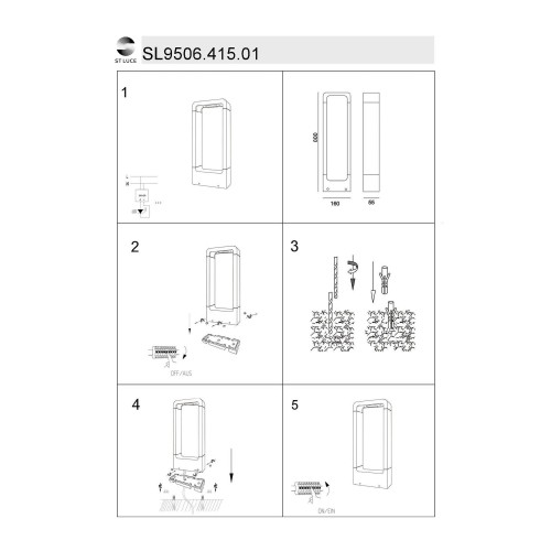 SL9506.415.01 Светильник уличный наземный ST-Luce Черный LED 1*7W 4000K ERTA