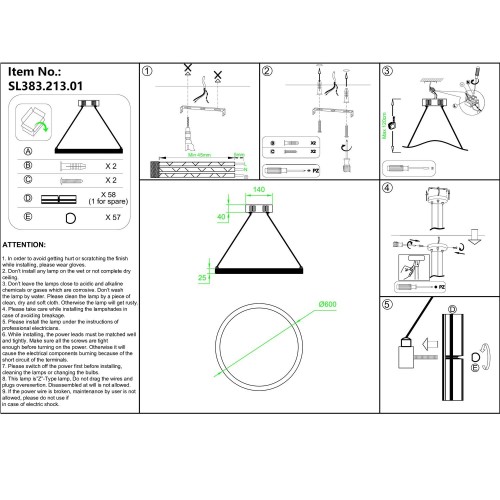 SL383.213.01 Светильник подвесной ST-Luce Матовое золото/Прозрачный LED 1*44W 3000K CHERIO