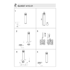 SL9507.415.01 Светильник уличный наземный ST-Luce Черный LED 1*5W 4000K FOSSA