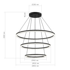 SL1018.403.03 Светильник подвесной ST-Luce черный/прозрачный LED 1*130W 4000K EUCLIDICS