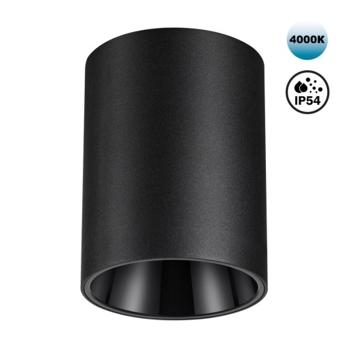 359423 OVER NT24 376 черный Светильник накладной влагозащищённый IP54 LED 15W 170-265V 4000К 1350Лм RECTE