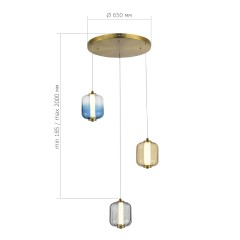 SL1193.303.03 Светильник подвесной ST-Luce Латунь/Янтарный,Дымчатый,Голубой LED 3*11,2W 3000K SUMMER