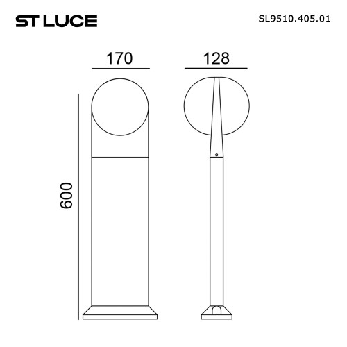 SL9510.405.01 Светильник уличный наземный ST-Luce Черный/Белый LED 2*6W 4000K CELESTE