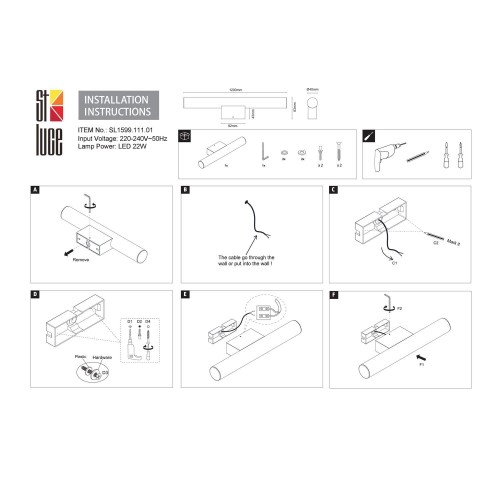SL1599.111.01 Светильник настенный ST-Luce Хром/Белый LED 1*22W 4000K Настенные светильники