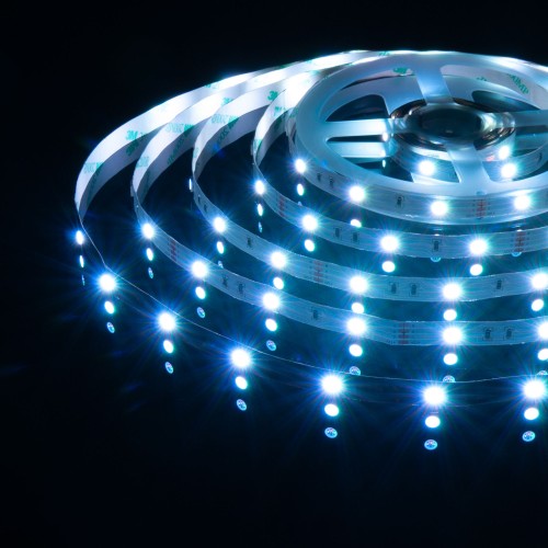 Светодиодная лента 12 В 7,2 Вт 30 Led/м 5050 IP20, мультиколор, 5 м Лента светодиодная 12V 7,2W 30Led 5050 IP20 RGB, 5м
