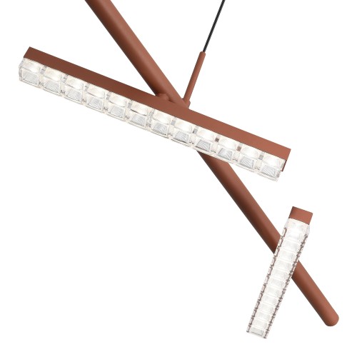 SL1018.603.04 Светильник подвесной ST-Luce терракотовый/прозрачный LED 1*32W 4000K EUCLIDICS