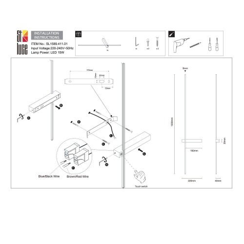 SL1589.411.01 Светильник настенный ST-Luce Черный/Черный LED 1*15W 4000K Настенные светильники