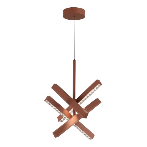 SL1018.613.04 Светильник подвесной ST-Luce терракотовый/прозрачный LED 1*43W 4000K EUCLIDICS