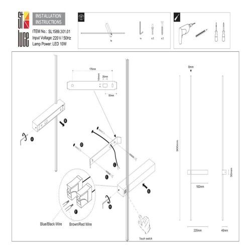 SL1589.301.01 Светильник настенный ST-Luce Латунь/Латунь LED 1*10W 4000K Настенные светильники