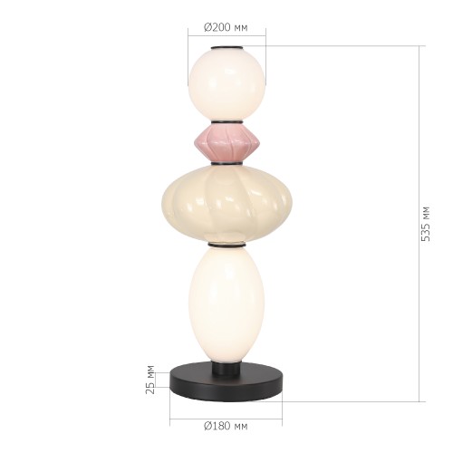 SL6134.404.01 Прикроватная лампа ST-Luce черный/розовый, желтый, опаловый LED 1*16W 3000K FLORENTINI