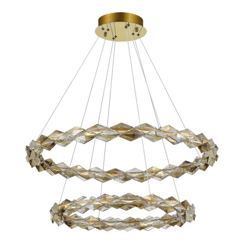 SL6009.203.02 Люстра подвесная ST-Luce Золотистый/Прозрачный,Янтарный LED 1*45W 3000K DIAMANTA