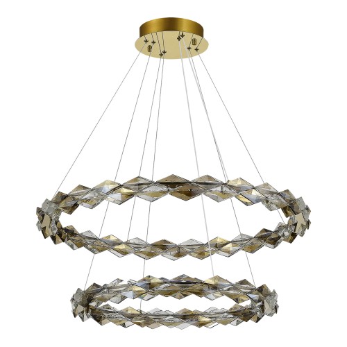 SL6009.203.02 Люстра подвесная ST-Luce Золотистый/Прозрачный,Янтарный LED 1*45W 3000K DIAMANTA
