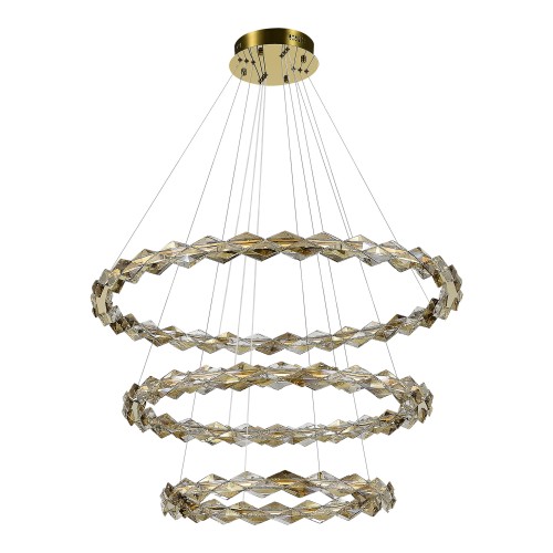 SL6009.203.03 Люстра подвесная ST-Luce Золотистый/Прозрачный,Янтарный LED 1*75W 3000K DIAMANTA