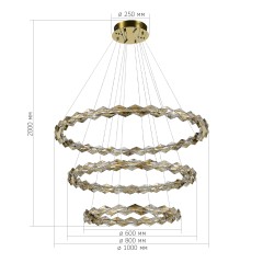 SL6009.203.03 Люстра подвесная ST-Luce Золотистый/Прозрачный,Янтарный LED 1*75W 3000K DIAMANTA