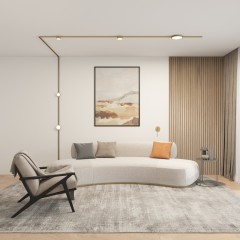 DK5072-SB Бра SHINE WALL со светодиодом, D104*H68, IP20, 3000К, 3W, RA?90, сатинированная латунь, алюминий