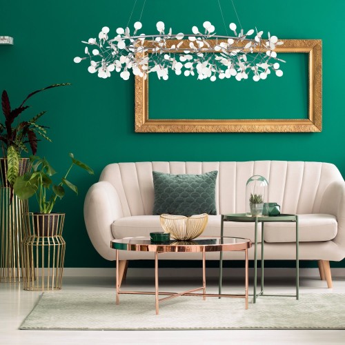 SL379.103.216 Люстра подвесная ST-Luce Серебристый/Белый LED 216*0,5W 3500K RAFINA