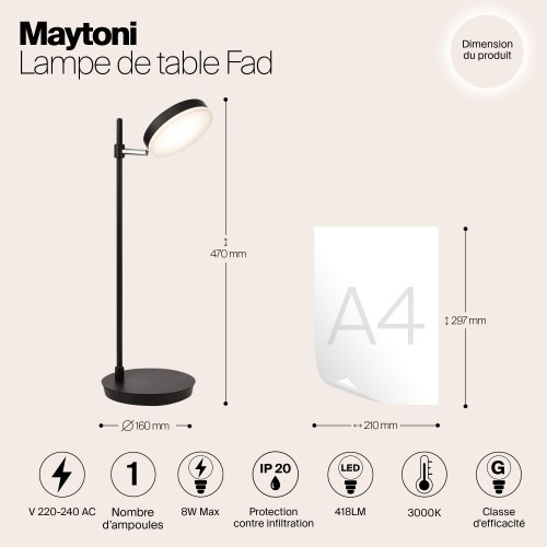 Настольный светильник Maytoni MOD070TL-L8B3K