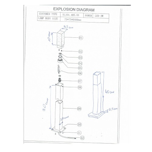 SL101.405.01 Светильник уличный наземный ST-Luce Черный/Белый LED 1*3W 4000K VIVO