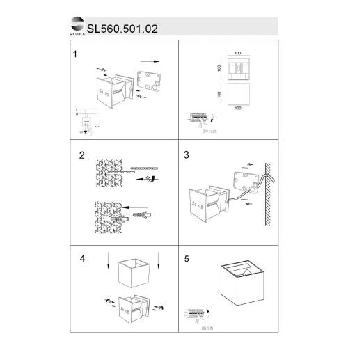 SL560.501.02 Светильник уличный настенный ST-Luce Белый/Белый LED 2*3W 4000K STAFFA