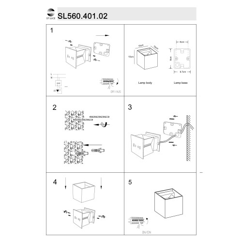 SL560.401.02 Светильник уличный настенный ST-Luce Черный/Черный LED 2*3W 4000K STAFFA