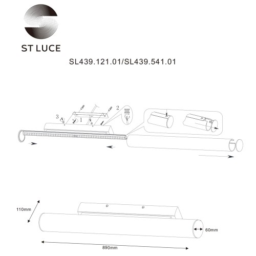 SL439.541.01 Светильник настенный ST-Luce Белый/Белый LED 1*30W 4000K Настенные светильники