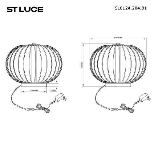 SL6124.204.01 Прикроватная лампа ST-Luce Золотистый/Золотистый LED 1*10W 3000K SLICE