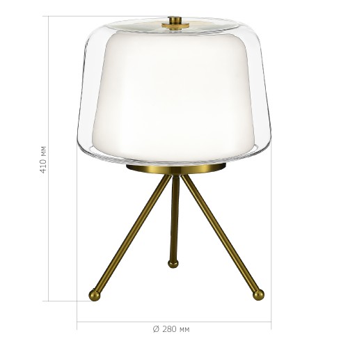 SL6127.304.01 Прикроватная лампа ST-Luce Латунь/Белый, Прозрачный LED 1*16W 3000K PANDORA