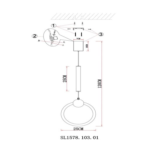 SL1578.103.01 Подвес ST-Luce Хром/Белый,Хром LED 1*15W 3000K GIERA