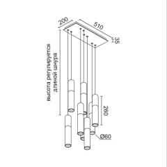 Подвесной светодиодный светильник Ledron SLC7391/PB*8 Black TRIAC
