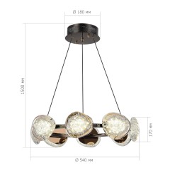 SL6018.203.64 Светильник подвесной ST-Luce черный/ золотистый / прозрачный LED 1*64W 4000K MYSTERY