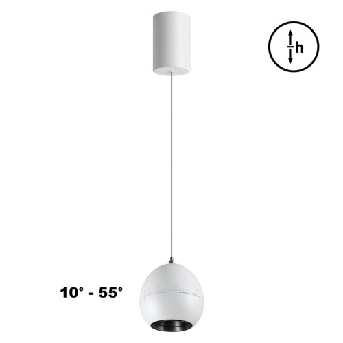 359341 OVER NT24 322 белый Светильник подвесной с механизмом регулировки высоты, провод 2м IP20 LED 7W 3000K 760Лм 170-265V SFERO