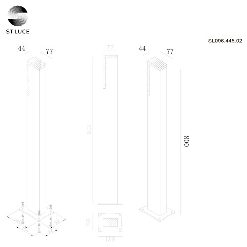 SL096.445.02 Светильник уличный наземный ST-Luce Черный/Белый LED 1*6W 4000K POSTO