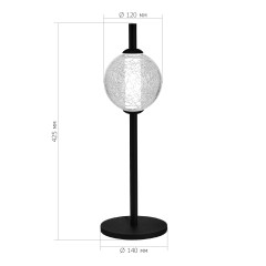 SL6120.404.01 Прикроватная лампа ST-Luce Черный/Прозрачное кракелированное стекло LED 1*8,5W 3000K PEEK