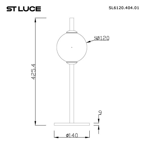 SL6120.404.01 Прикроватная лампа ST-Luce Черный/Прозрачное кракелированное стекло LED 1*8,5W 3000K PEEK