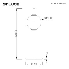SL6120.404.01 Прикроватная лампа ST-Luce Черный/Прозрачное кракелированное стекло LED 1*8,5W 3000K PEEK