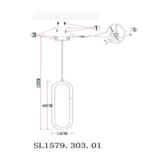 SL1579.303.01 Подвес ST-Luce Латунь/Латунь, Белый LED 1*14W 3000K MOFISTO