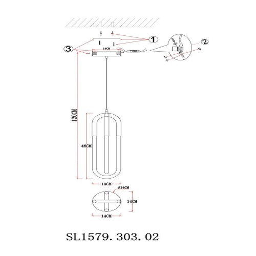 SL1579.303.02 Подвес ST-Luce Латунь/Латунь, Белый LED 2*14W 3000K MOFISTO