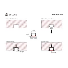 ST017.129.04 Встраиваемый алюминиевый профиль с рассеивателем(к-т: 2 загл.+4 креп.Скобы) ST-Luce Алю Светодиодные ленты