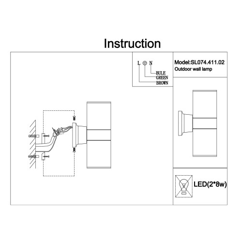 SL074.411.02 Светильник уличный настенный ST-Luce Черный/Черный LED 2*8W 4000K TUBO