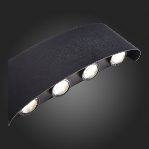SL089.401.08 Светильник уличный настенный ST-Luce Черный кварцевый LED 8*1W 4000K BISELLO