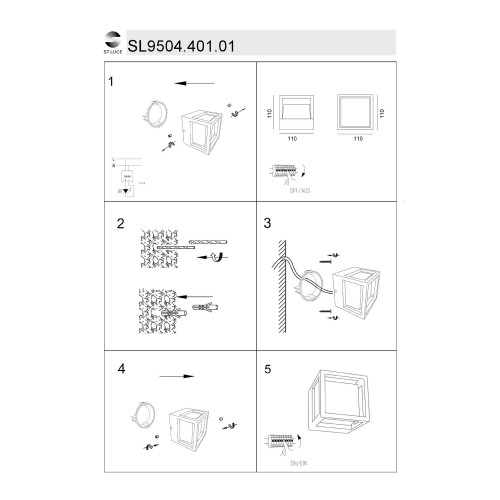 SL9504.401.01 Светильник уличный настенный ST-Luce Черный/Белый LED 1*5W 4000K ALCENO