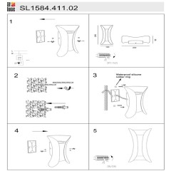 SL1584.411.02 Светильник уличный настенный ST-Luce Черный/Черный LED 2*5W 4000K COSETTO
